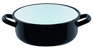 Форма для запікання Riess Dwarf 0237-017 емальована 14 см 0.75 л чорна індукційна - Фото 1