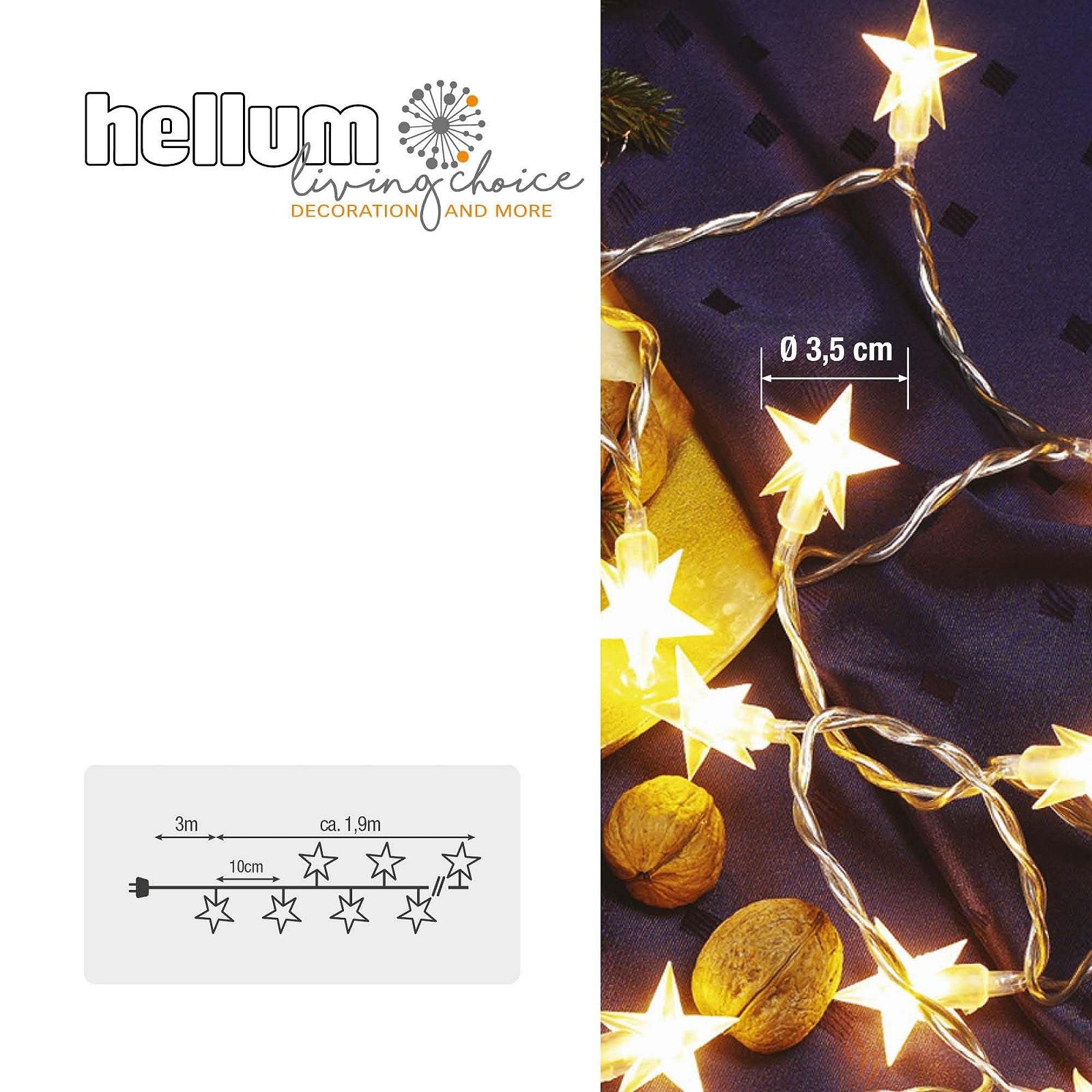 Гірлянда Hellum Зірки 20 LED Теплий білий, 190 см прозора, фото №4