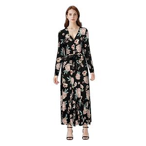 Сукня ONLMARY L/S MIDI BUTTON DRESS WVN 15243529--AOP:GROUNDBREAKER FLORAL ONLY Чорний M - Фото 1