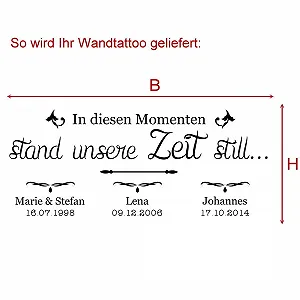 Наклейка на стіну a34 Moments Напис з 3 датами 130 x 53 см Оливкова synthetic.ua - Фото 1