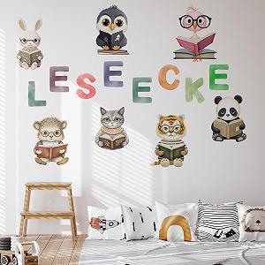 Наклейка на стіну GRAZDesign Reading Corner з тваринами набір 57 x 57 см - Фото 1