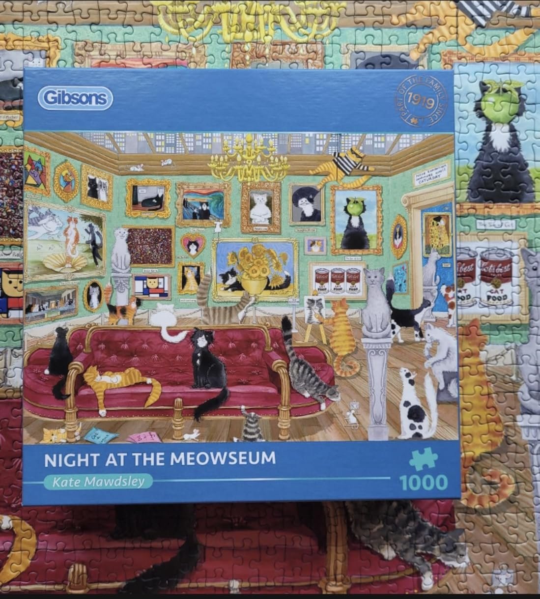 Пазл Gibsons Games Night at the Meowseum 1000 деталей экологичный Кот, фото №4 Пазл Gibsons Games Night at the Meowseum 1000 деталей экологичный Кот, фото №4