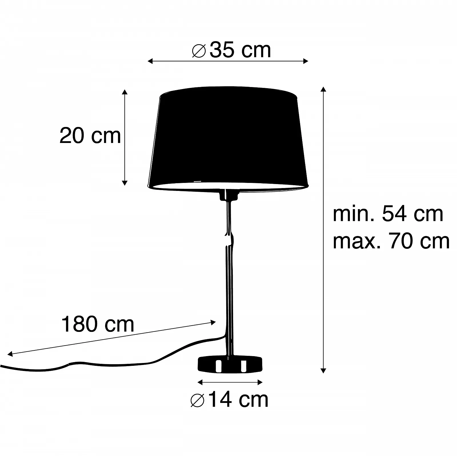 Настільна лампа Qazqa Parte Регульована Бронза Білий абажур Метал/Текстиль E27 60 Вт, фото №1