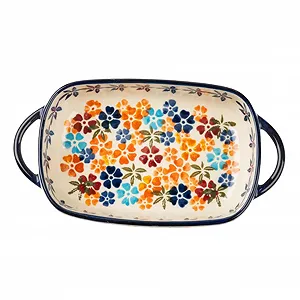 Купить Форма для запекания керамическая прямоугольная с двойными ручками термостойкая для духовки и микроволновой печи - Фото 1 Форма для запекания керамическая прямоугольная с двойными ручками термостойкая для духовки и микроволновой печи - Фото 1