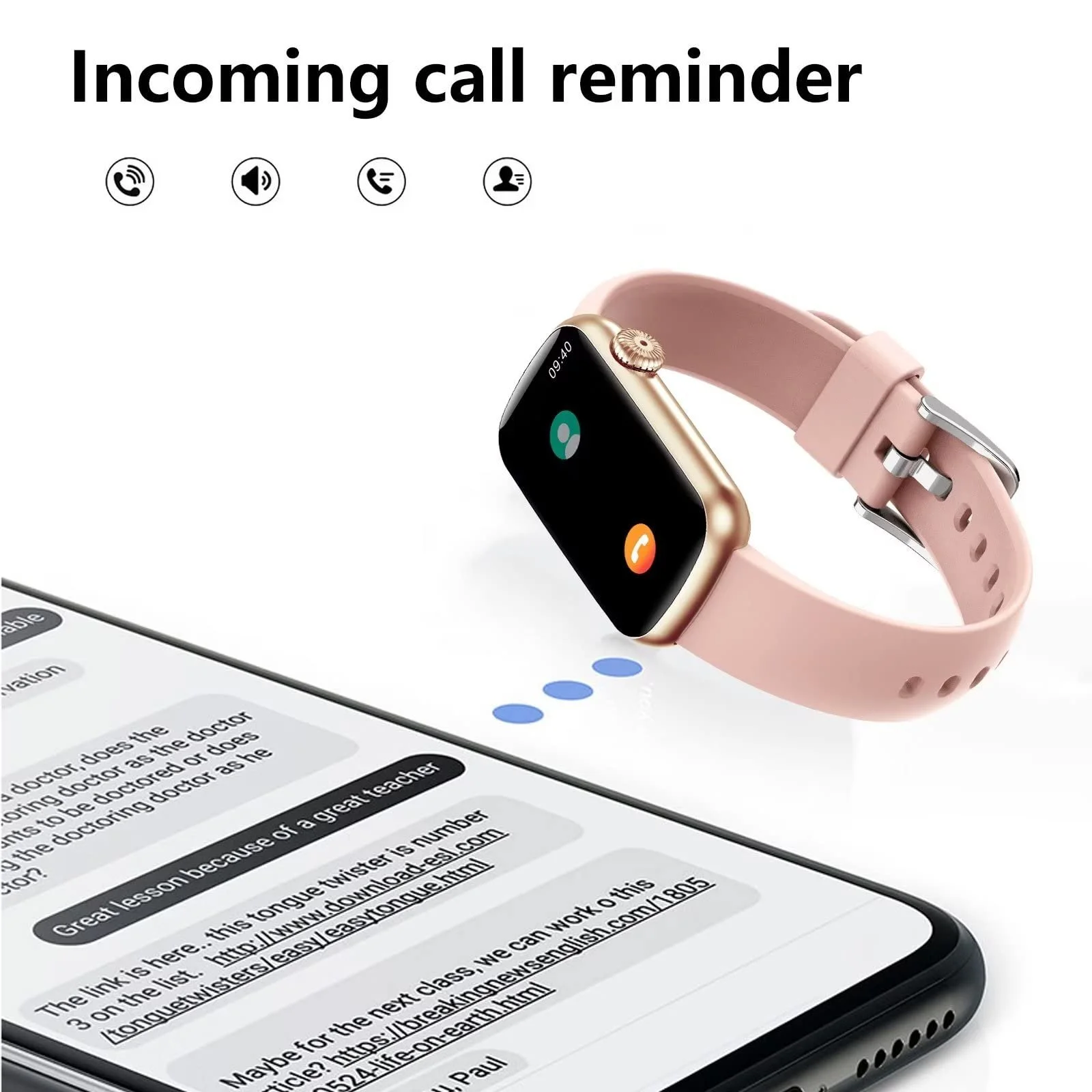 Смарт-годинник для жінок, сенсорний екран 3,7 см (1,44 дюйма), IP68, фото №4