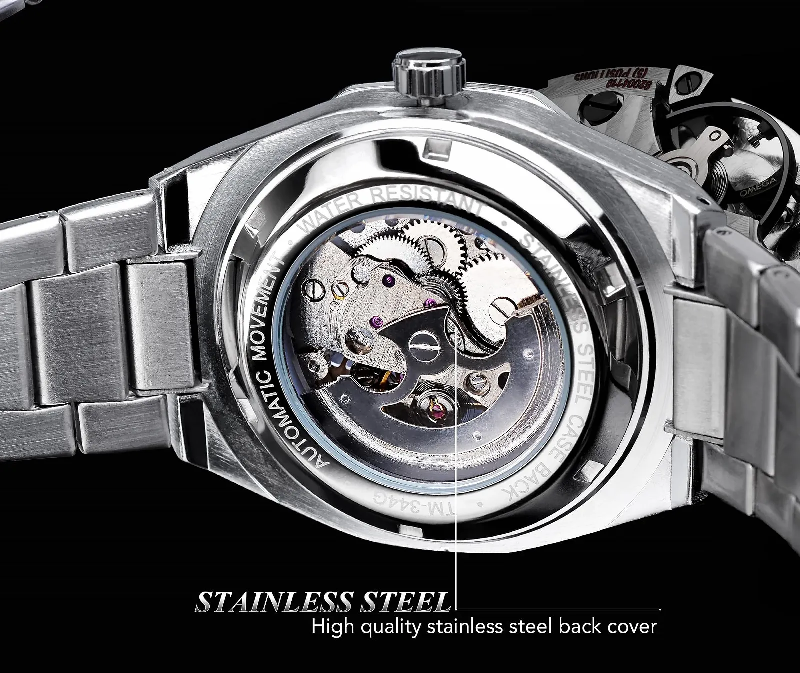 Механические часы FORSINING Винтажные гравированные автоматические самозаводящиеся с большим циферблатом Светящиеся с фазой луны Золотистые полые с узором татуировки Серебряные, фото №3 Механические часы FORSINING Винтажные гравированные автоматические самозаводящиеся с большим циферблатом Светящиеся с фазой луны Золотистые полые с узором татуировки Серебряные, фото №3