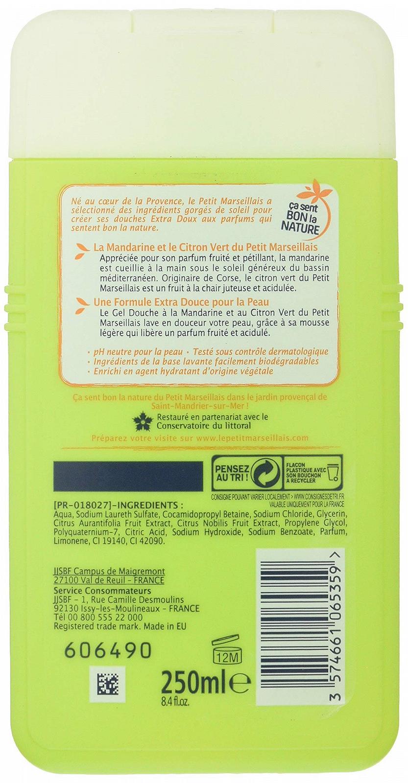 Гель для душа Le Petit Marseillais Mandarine et Citron Vert 250 ml, фото №2