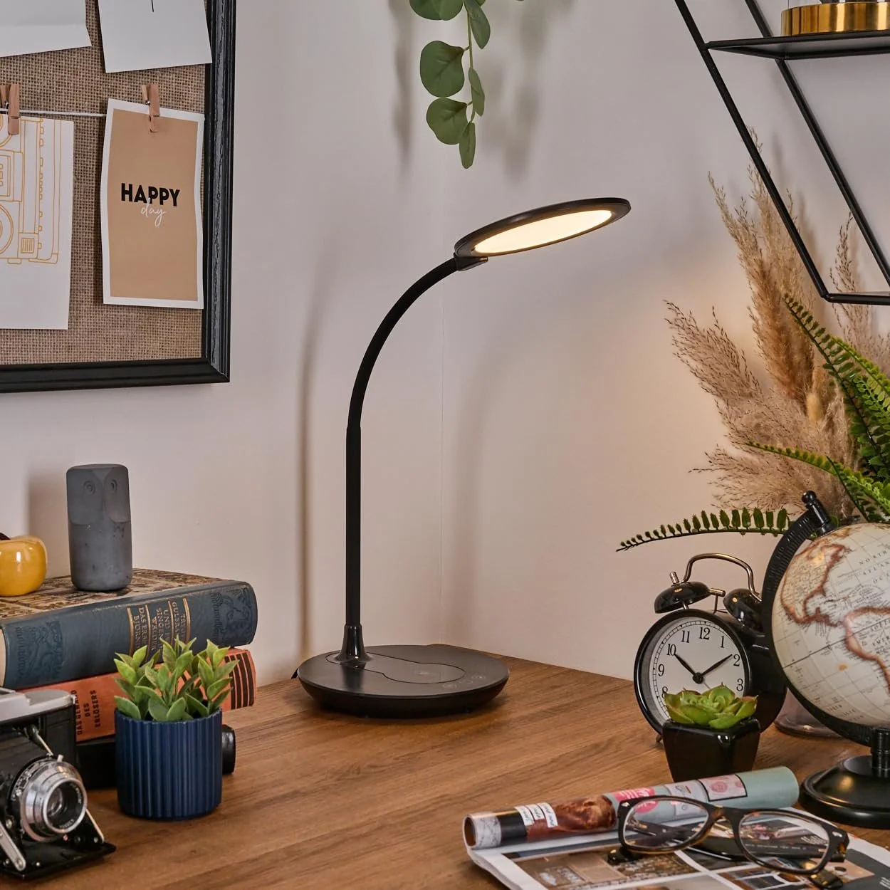 Настільна лампа HOFSTEIN Buktrup LED Пластикова Діммована Чорна/Біла 47 см, фото №8