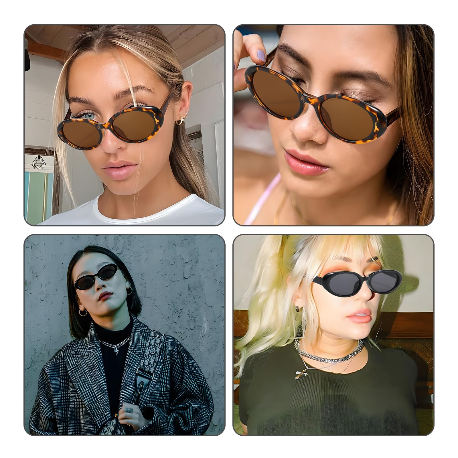 Солнцезащитные очки Женские Ретро Овальные 90-х UV400, 2 шт, фото №6