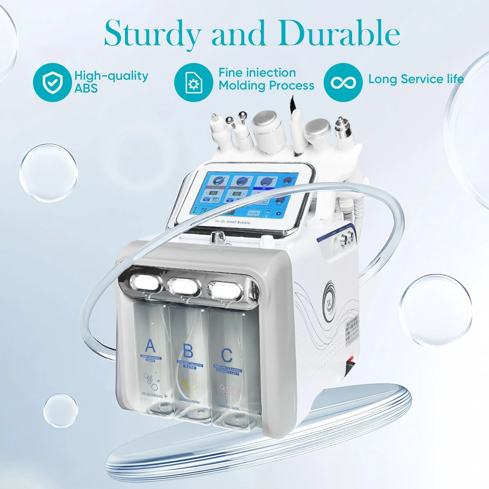 Апарат для догляду за шкірою обличчя Hydrogen Oxygen Skin Care Machine 6 в 1 Aquafacial Device, фото №3