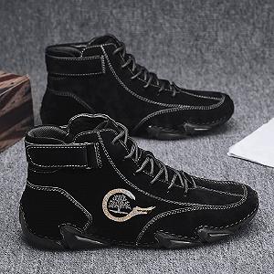 Ботинки Chukka Italian Handmade High Leather, мужские, на шнуровке, легкие, нескользящие, для активного отдыха, хайкинг, унисекс synthetic.ua - Фото 1