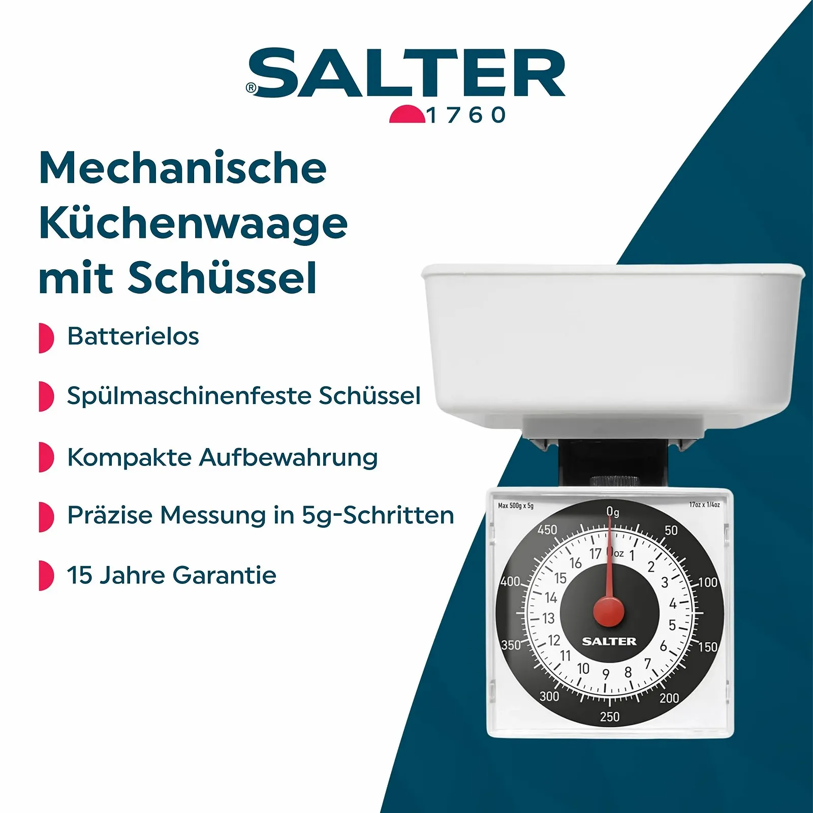 Кухонні ваги Salter Dietary 500 г White, фото №2 Кухонні ваги Salter Dietary 500 г White, фото №2