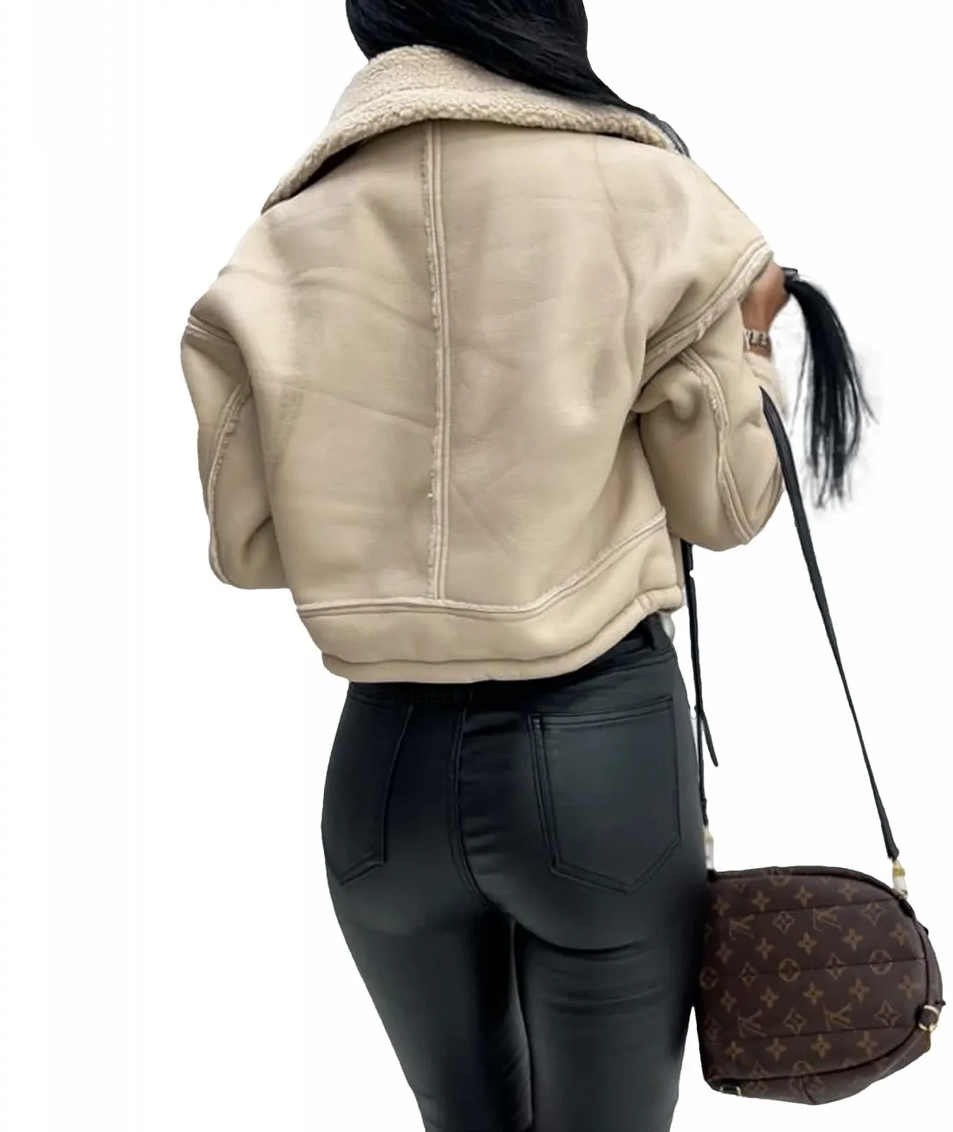 Куртка HAHAEMMA Жіноча зі штучної овчини, на шерпній підкладці, фото №3