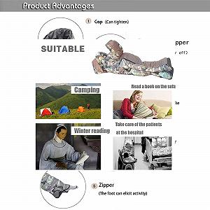 Спальний мішок MYVVKIA Schlafsackanzug легкий 3–4-сезонний з руками та ногами synthetic.ua - Фото 1