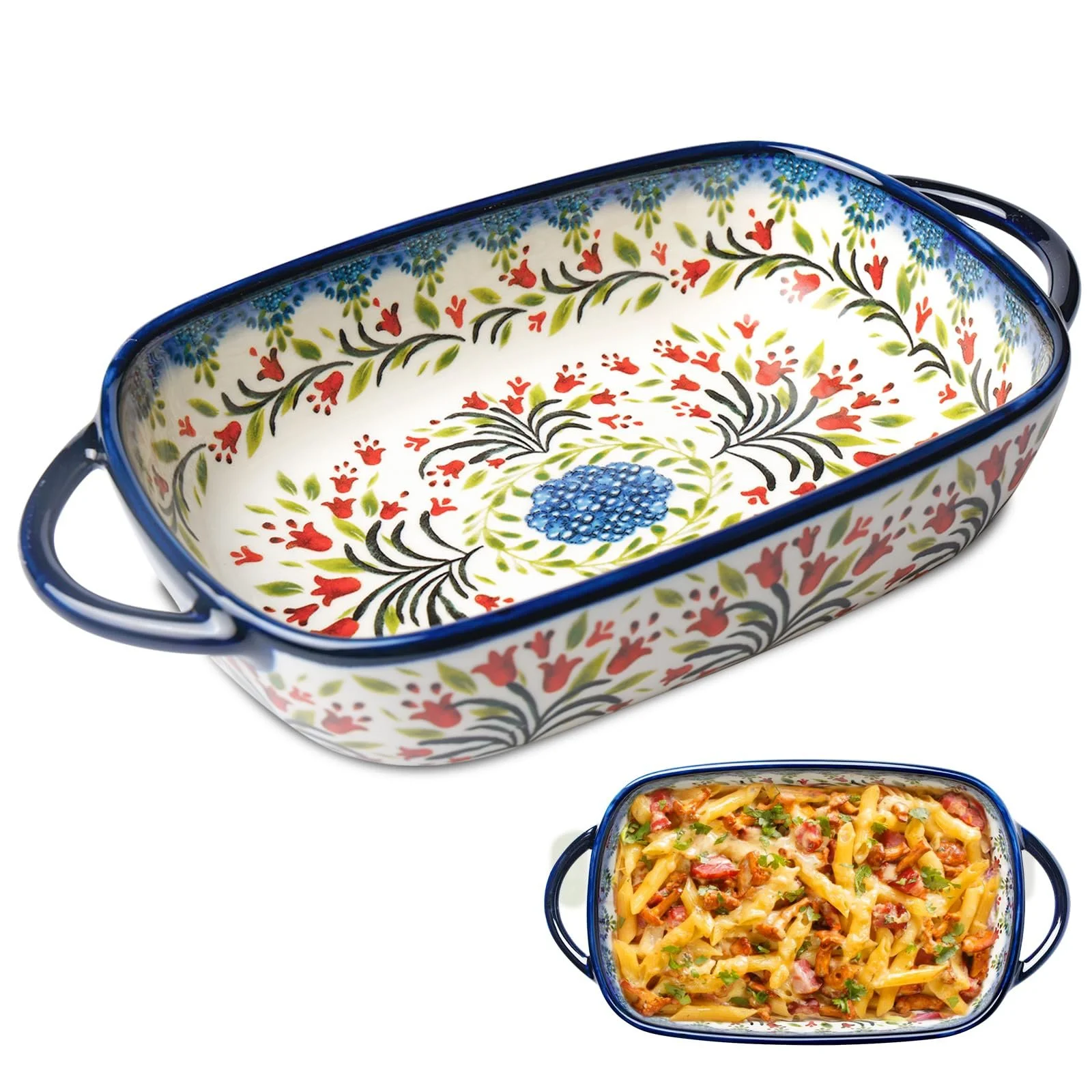 Форма для запекания керамическая прямоугольная с двойной ручкой 23.5 x 13 x 5 см Vintage, фото №1