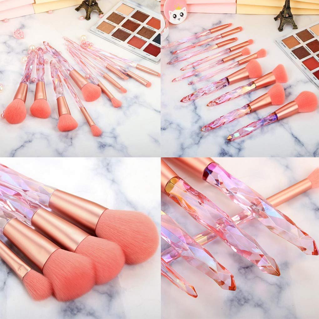 Набор кистей для макияжа Diamond Cosmetic, 10 шт, для теней, губ, основы, лица, глаз, кисть для глаз, кисть для теней, фото №3