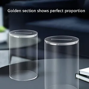 Скарбничка Акрилова Прозора зі знімною кришкою для монет та банкнот synthetic.ua - Фото 1