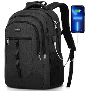 Рюкзак для ноутбука YAMTION унісекс з USB-портом чорний - Фото 1