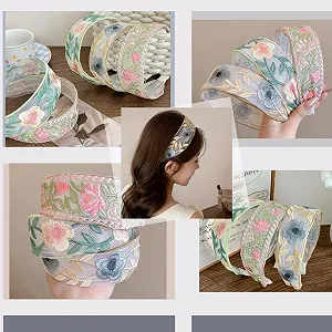 Повязка на голову Кружевная с вышивкой цветами synthetic.ua - Фото 1