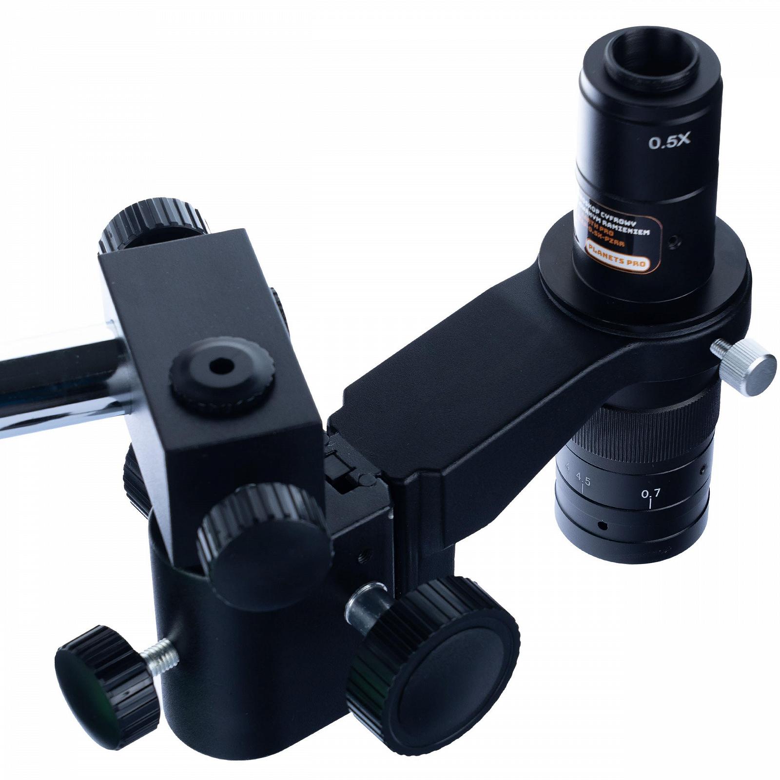 Цифровой микроскоп Rosfix Earth Pro MCEP-0.5X-PZRR с 8" дисплеем, держателем и камерой Tucana | 7–45x Zoom, C-Mount | Для электроники, лаборатории, промышленности | Стереомикроскопия, фото №5