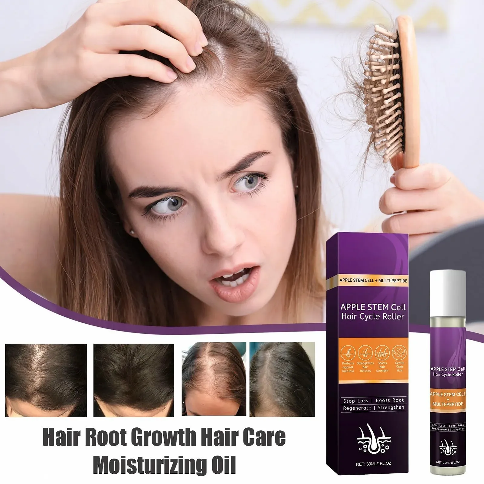 Олія для росту волосся з роликом 30 мл, фото №2