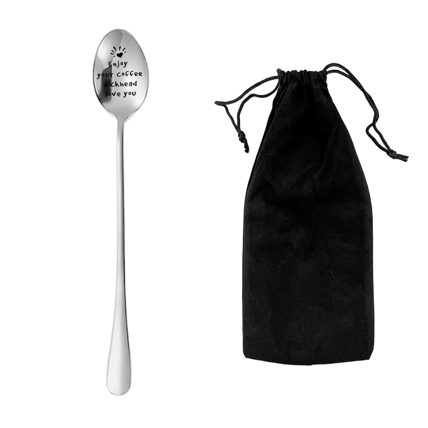 Ложка для кофе стальная, 1 x Мешочек на шнурке, фото №1