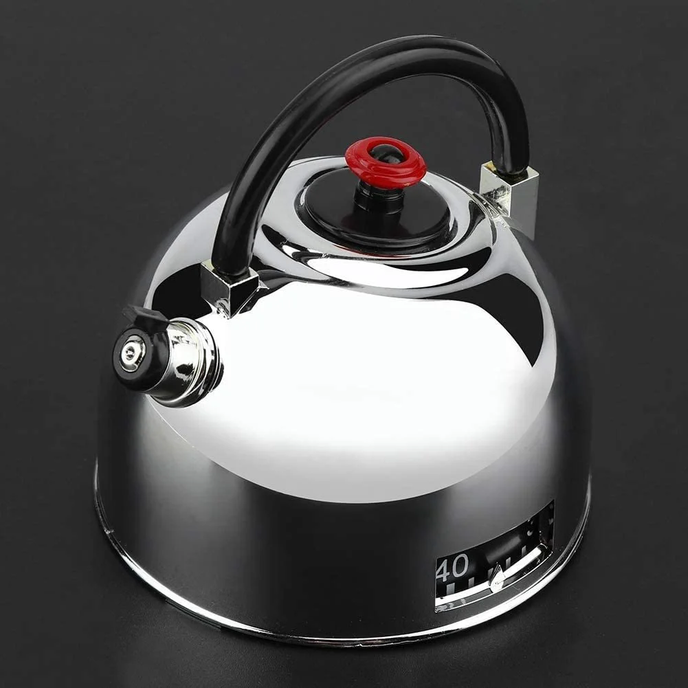 Таймер кухонний механічний Teapot Stainless Steel 60 хвилин Форма чайника Сталевий, фото №5 Таймер кухонний механічний Teapot Stainless Steel 60 хвилин Форма чайника Сталевий, фото №5