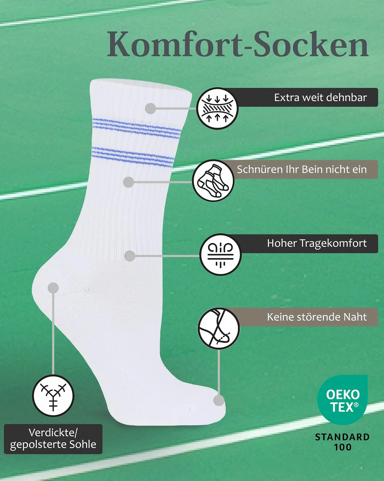 Тенісні шкарпетки Спортивні шкарпетки Чоловічі Жіночі - Бавовна, 2 пари, фото №2 Тенісні шкарпетки Спортивні шкарпетки Чоловічі Жіночі - Бавовна, 2 пари, фото №2