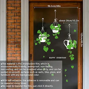 Наклейки двосторонні Зелені рослини Знімні Для вікон і стін synthetic.ua - Фото 1