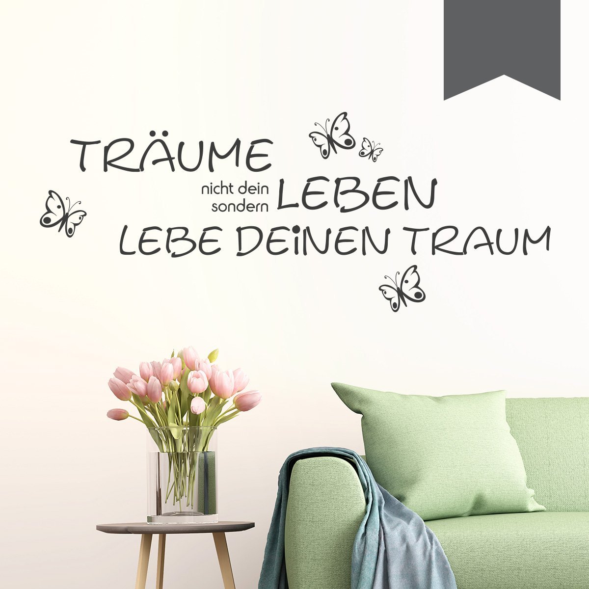 Наклейка на стіну Wandkings Träume Nicht Dein Leben, lebe deinen Traum 40 x 15 см, фото №1 Наклейка на стіну Wandkings Träume Nicht Dein Leben, lebe deinen Traum 40 x 15 см, фото №1