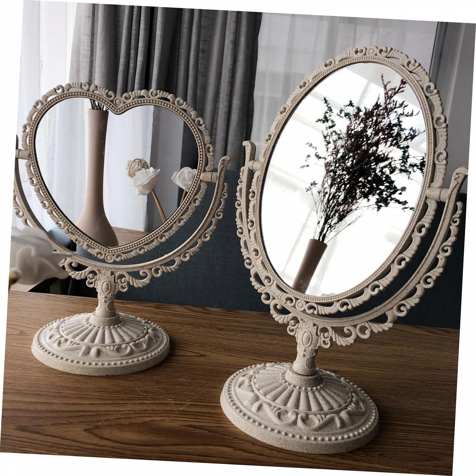 Зеркало POPETPOP Retro-косметическое Элегантный винтажный европейский пластиковое декоративное настольное, фото №3 Зеркало POPETPOP Retro-косметическое Элегантный винтажный европейский пластиковое декоративное настольное, фото №3