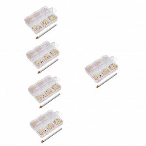 Стразы Колонки Healvian для ногтей, 5 коробок, смола, плоское дно, аксессуары для ногтей, креативность, DIY, маникюр, украшения, мелкие стразы, цветные стразы - Фото 1