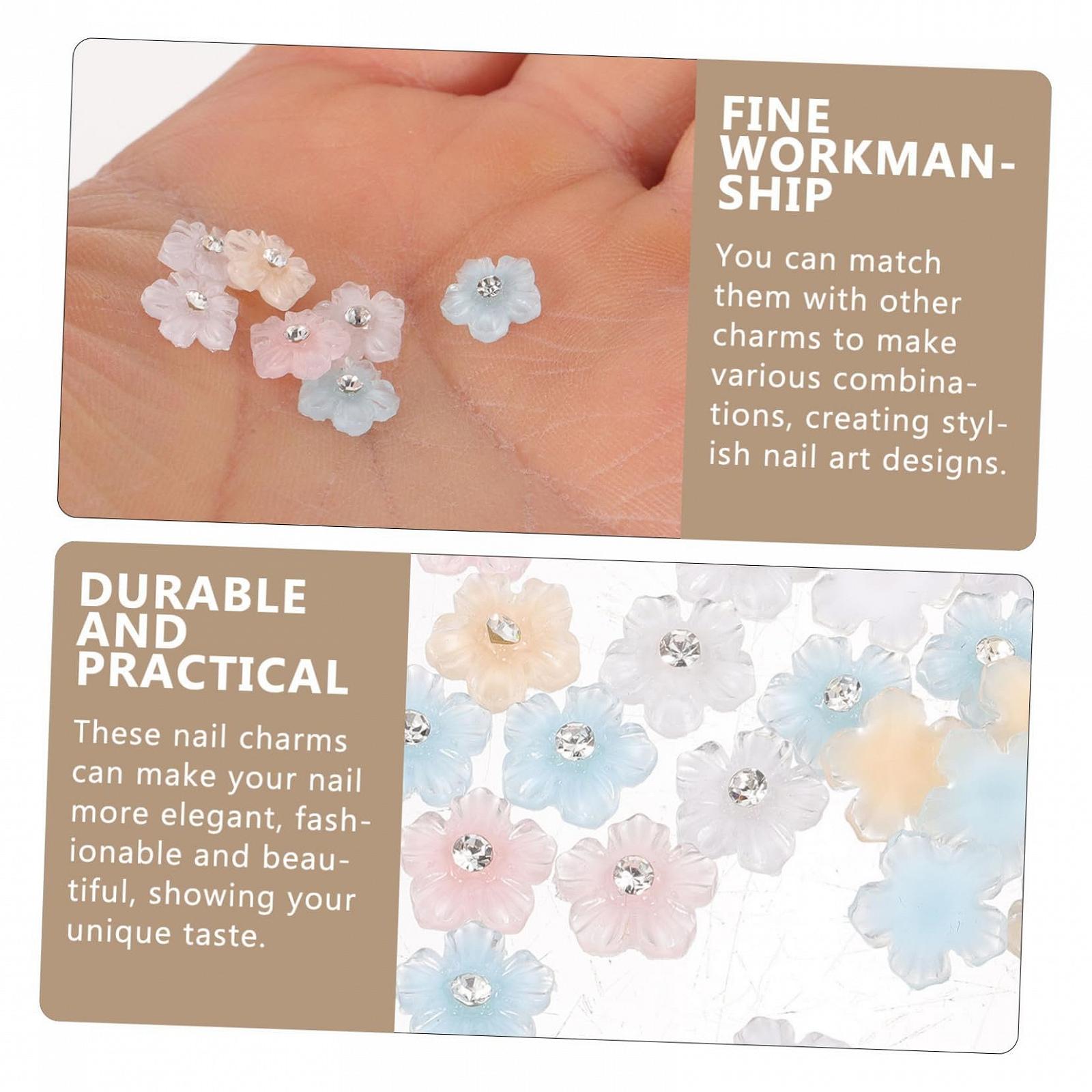 Украшения для ногтей PLAFOPE 2 пакета с цветочным узором, подвески-стразы для акриловых ногтей, аксессуары для DIY маникюра, маленькие украшения для ногтей, фото №9