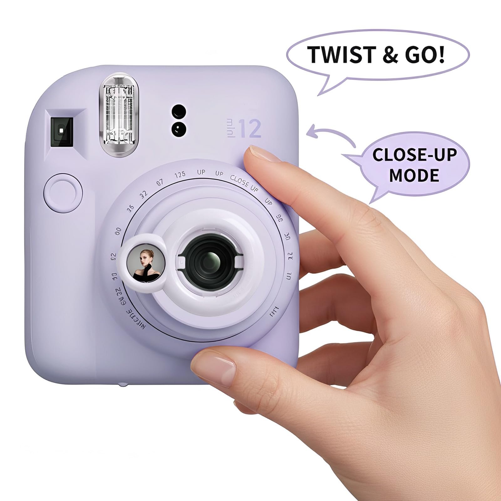 Зеркало для селфи для Fujifilm Instax Mini 12 Lightweight Purple, фото №5