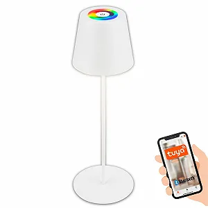 Светодиодная настольная лампа BRILONER Smart RGB+W аккумуляторная с управлением через приложение 10,5 x 36 см белая - Фото 1