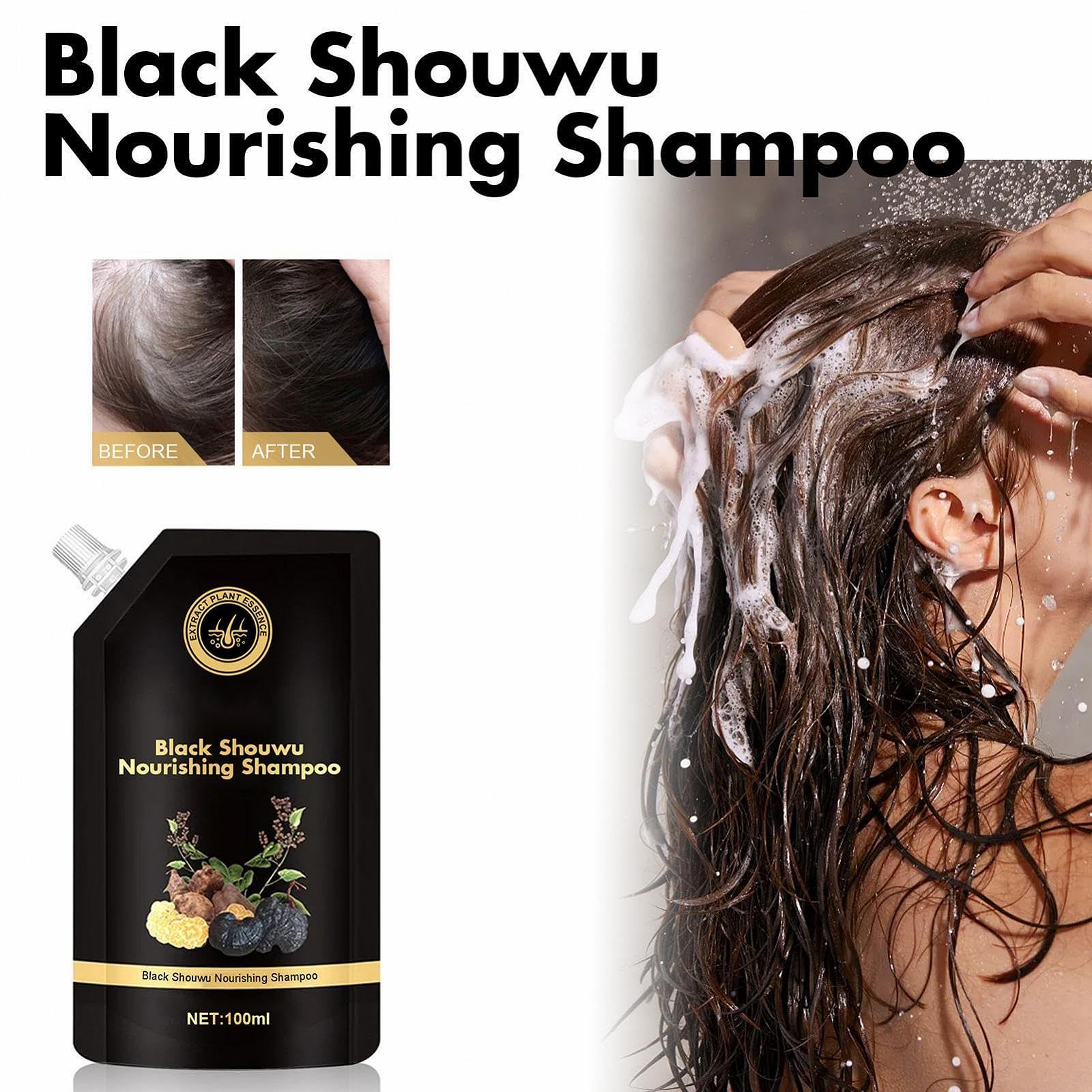 Шампунь Black Ganoderma Lucidum He Shou Wu 100 мл Natural Blackout, фото №3