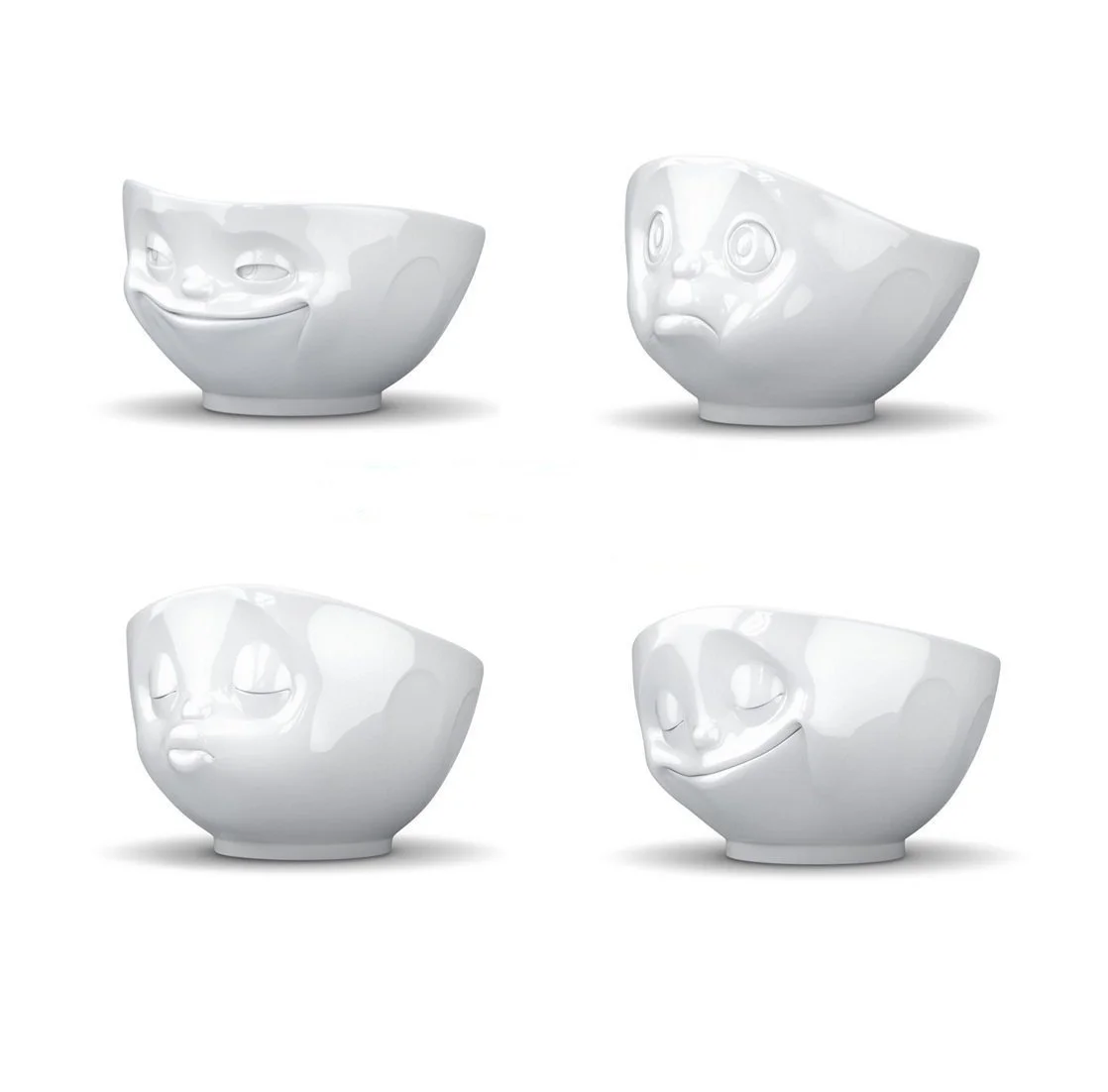 Набор тарелок Tassen 4 шт TV Миска для поцелуев, миска для улыбок, миска для дутья и счастливая миска, фото №1