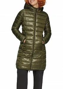 Жіноче стьобане пальто QS з капюшоном synthetic.ua - Фото 1