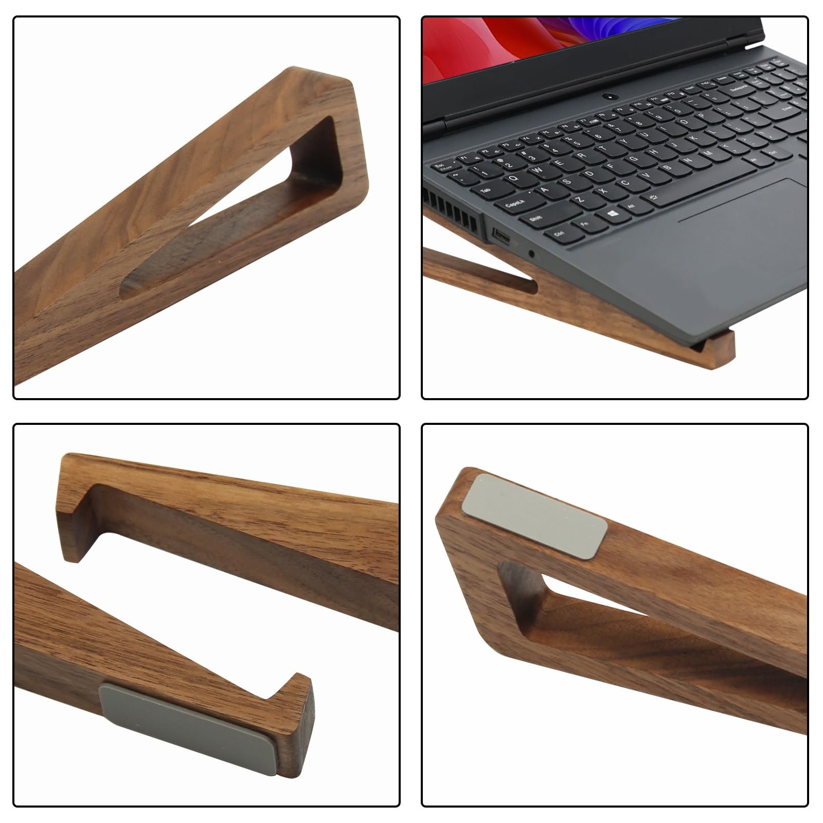 Підставка для ноутбука портативна Walnut Wood Універсальна 10-17 дюймів, фото №6