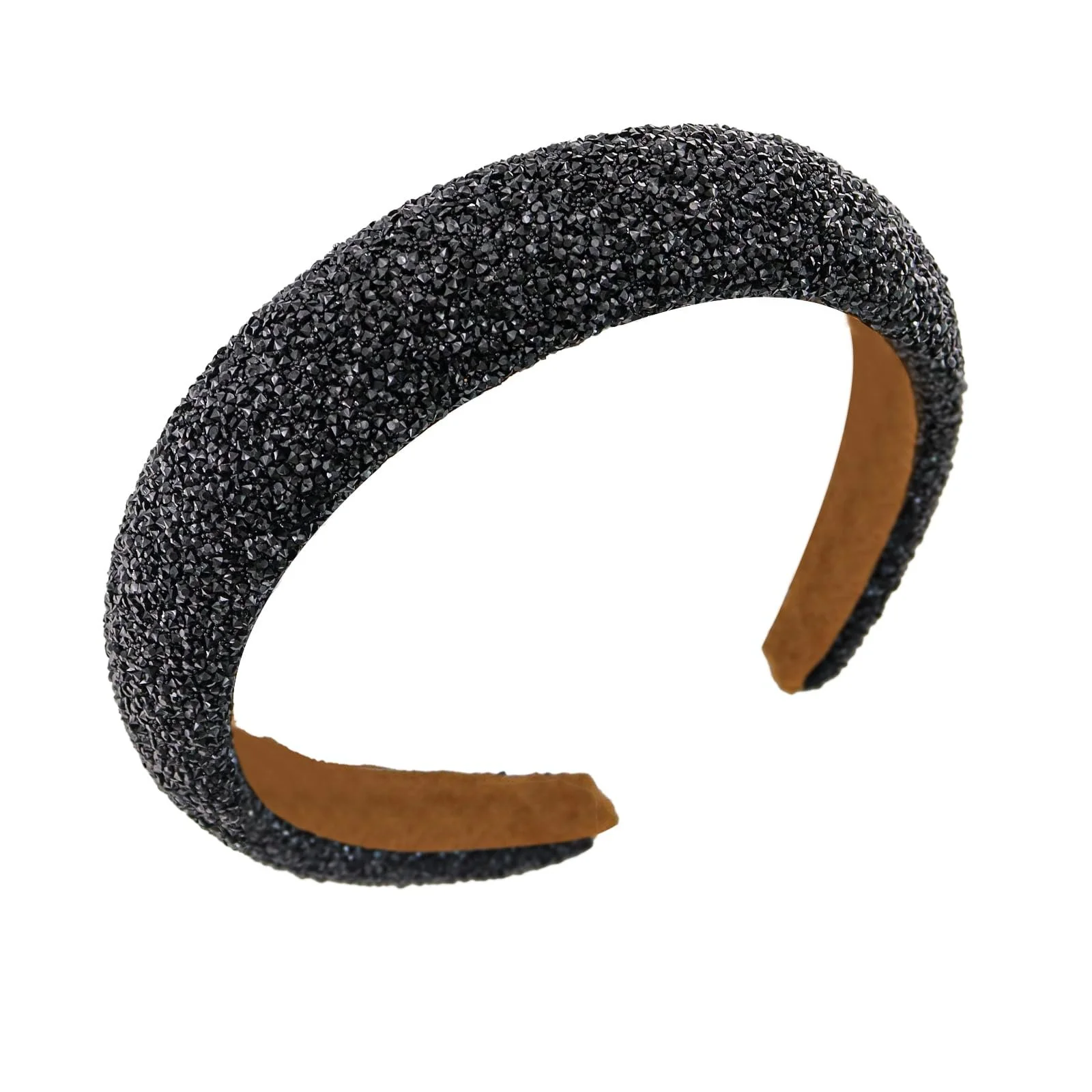 Жіночий широкий обруч для волосся з блискітками та стразами, фото №1 Жіночий широкий обруч для волосся з блискітками та стразами, фото №1