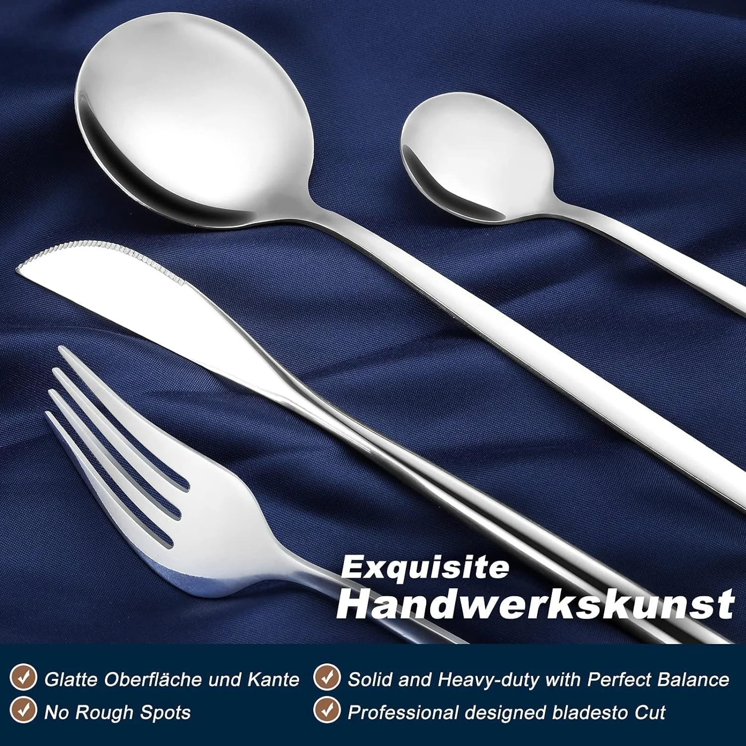 Ложка Bestdin 12 штук, Набір ложок для супу 12 cm, полірована, фото №4