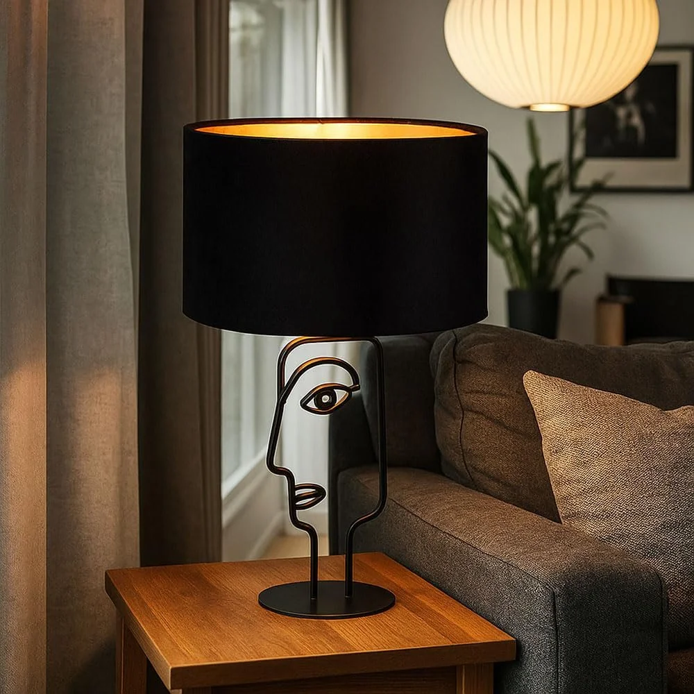 Розумна світлодіодна настільна лампа etc-shop Smart LED димована з керуванням через додаток RGB 8.5 Вт 806 лм висота 42 см чорна металева з тканинним абажуром, фото №5