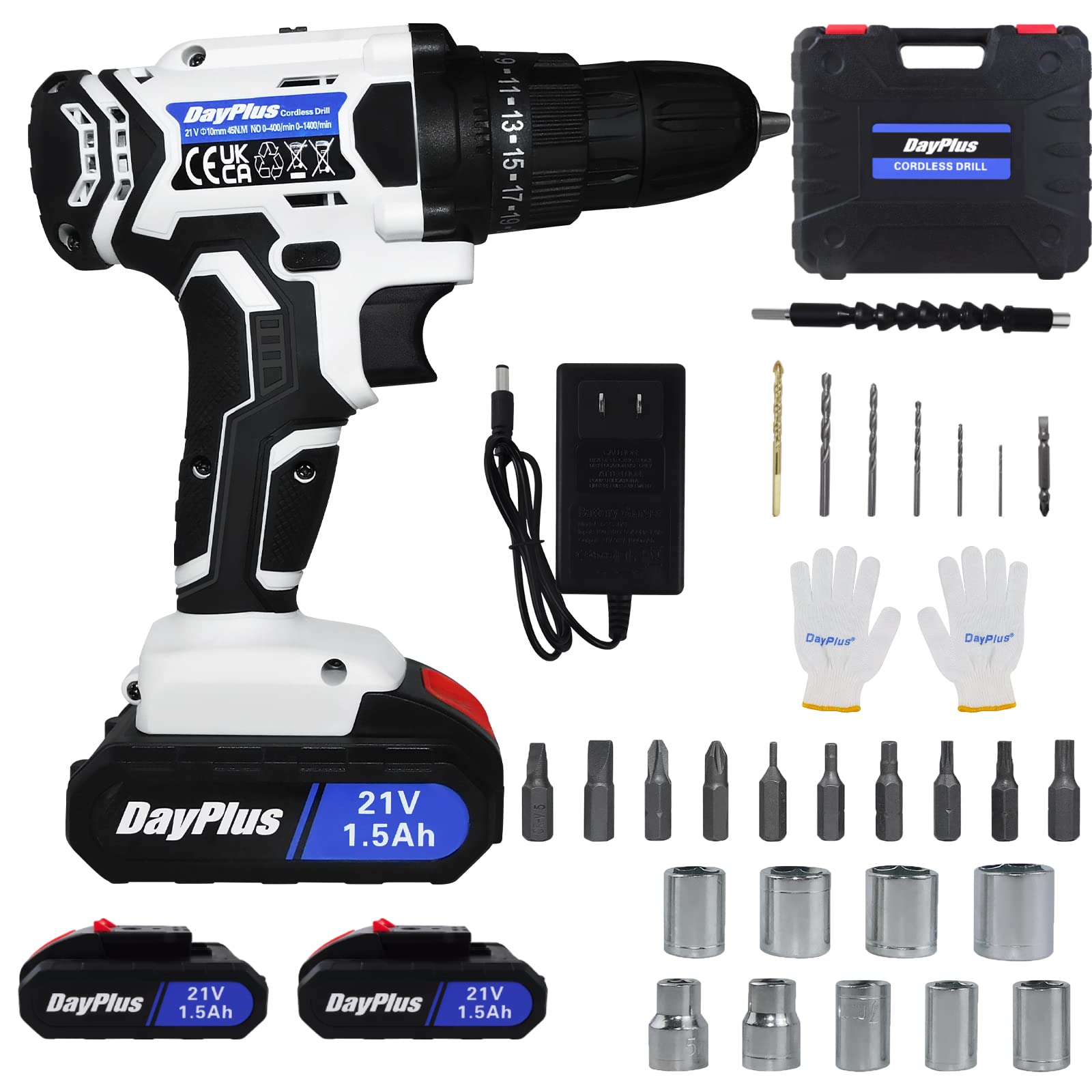 Дриль Шурупокрут Cordless Drill 21V 25+1 з батареєю і зарядним пристроєм безключовий патрон змінна швидкість 340 in-lb, фото №1