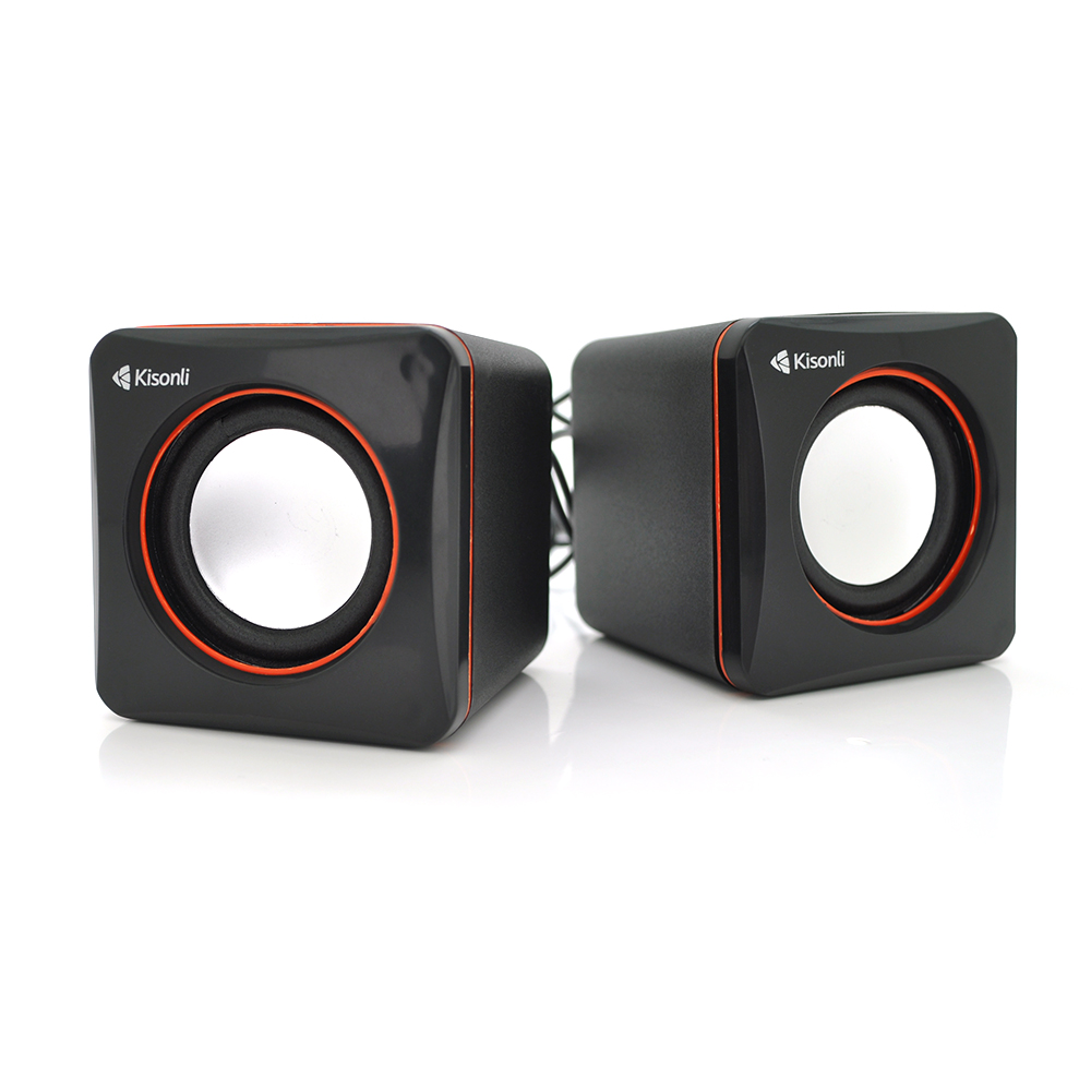 Колонки 2.0 Kisonli V400 для ПК і ноутбука USB 3.5mm, 2x1,5W, 20Hz 20KHz Black BOX Q80, фото №1