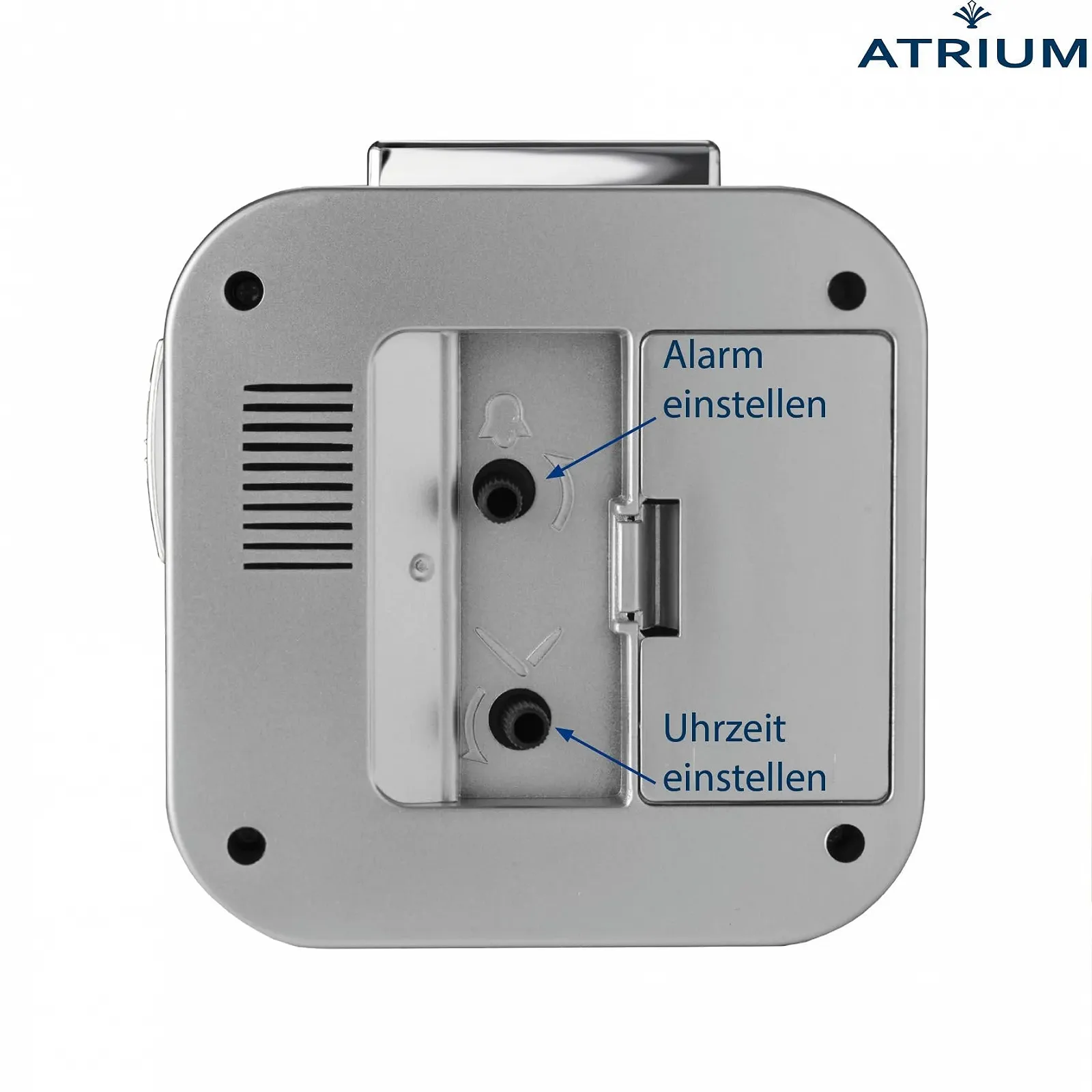 Будильник Atrium A530-19 Аналоговый Кварцевый Бесшумный Большие Цифры Громкий Звонок Серебряный, фото №6 Будильник Atrium A530-19 Аналоговый Кварцевый Бесшумный Большие Цифры Громкий Звонок Серебряный, фото №6