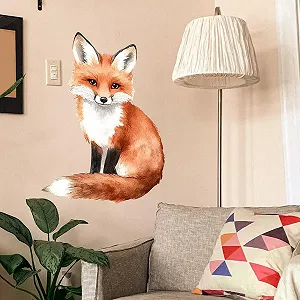 Наклейка на стіну Мультяшне лисеня Акварель - Фото 1