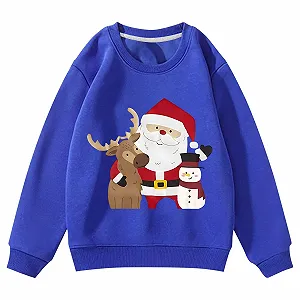 Джемпер Праздничный для мальчиков Generisch с принтом оленя, Мягкая ткань, Повседневный свитшот с круглым вырезом для мальчиков, Удобная зимняя одежда для игр и праздничный наряд - Фото 1