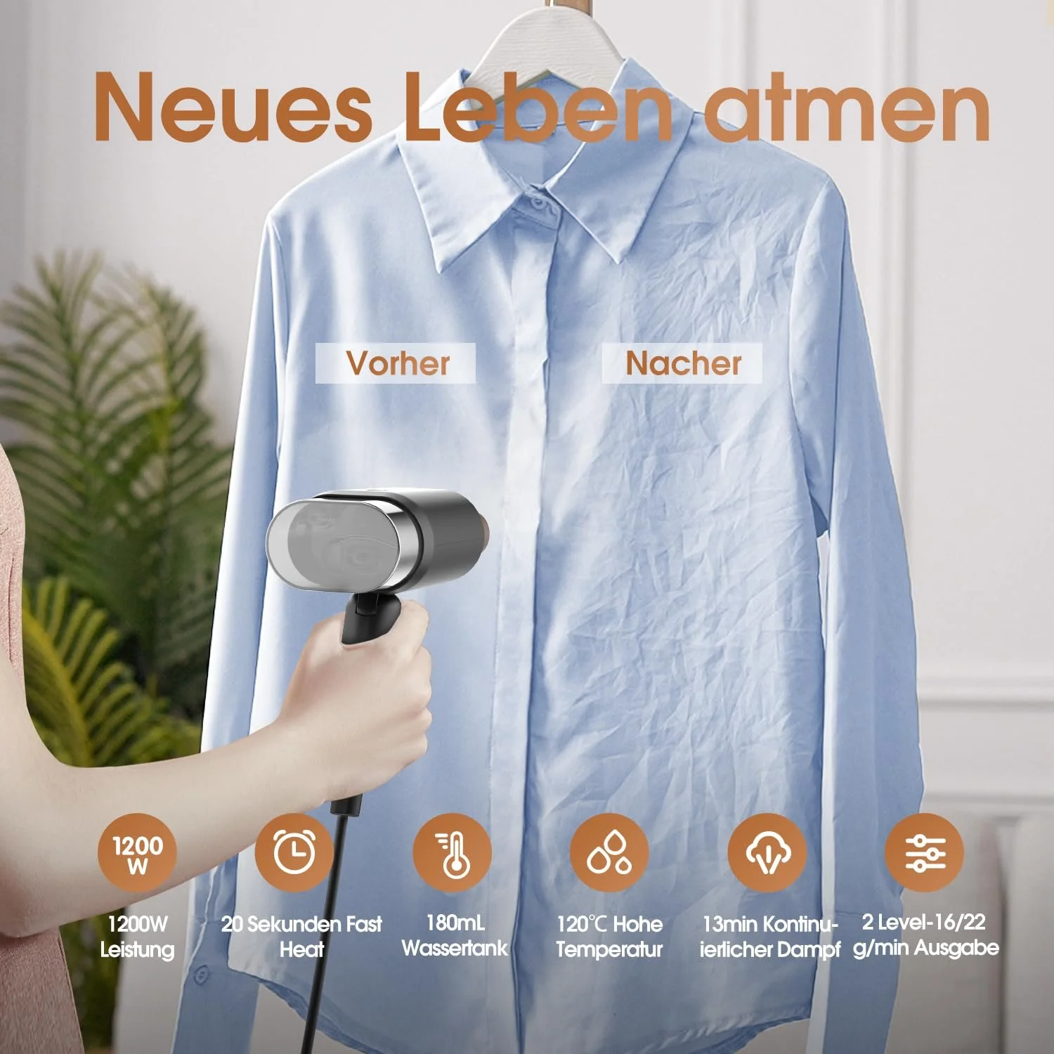 Вертикальный отпариватель Mistsince 1200 Вт 180 мл Складной, фото №5