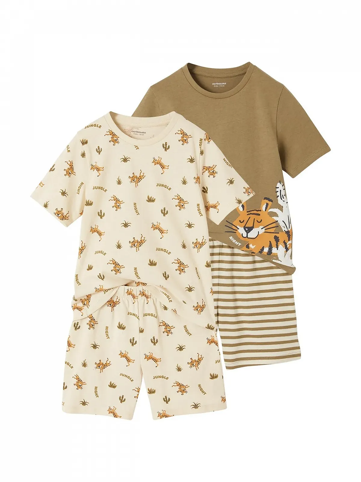 Комплект коротких піжам для хлопчиків (2 шт.) VERTBAUDET з тиграми, фото №1