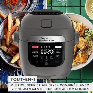 Мультиварка та мультипіч Moulinex Multicook & Fry MZ730BF0 12 програм 2 рівні приготування відкладений старт 6 л Сіра (Hippo Grey) ціна на synthetic.ua - Фото 1 Мультиварка та мультипіч Moulinex Multicook & Fry MZ730BF0 12 програм 2 рівні приготування відкладений старт 6 л Сіра (Hippo Grey) synthetic.ua - Фото 1